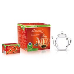 Creano Glass Carafe with Organic White Abloom Tea Gift Set