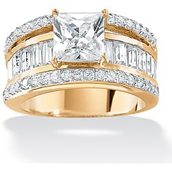 Ultimate CZ 18k Gold over Sterling Silver Cubic Zirconia Ring