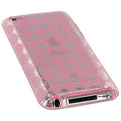 rooCase Pink Plaid Crystal Skin Case for Apple iPod Touch 4th Generation