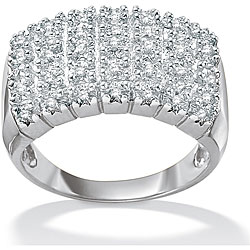 Platinum over Sterling Silver 1/6ct TDW Diamond Cluster Ring (H-I, I2-I3)
