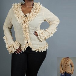 Kaelyn Max Women's Plus Size Ruffled V-neck Blouse
