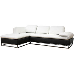 Elle Modern White Leather Sectional Sofa (LFC)