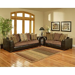 Journey Fabric Chocolate 2-piece Sofa Set 