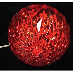 Holiday LED 6-inch Red Crystal Sphere Light
