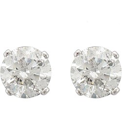 14k White Gold 1 1/2ct TDW Diamond Stud Earrings (I-J, I2-I3)