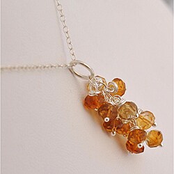 Sterling Silver Citrine Cascade Necklace 