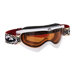 Dragon DX Amber Lens, Powder Frame, Plaid Strap Snowboard Goggles