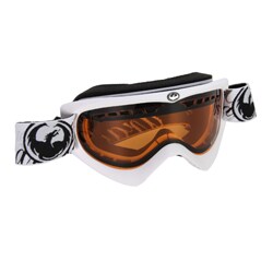 Dragon DX Amber Lens, Powder Frame, Script Strap Snowboard Goggles
