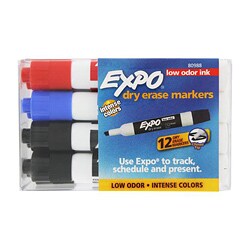 Expo Low Odor Chisel Tip Dry Erase Markers (Case of 48)