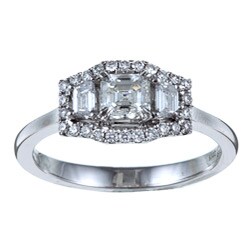 14k White Gold 7/8ct TDW Diamond 3-stone Ring (G-H, VS2)