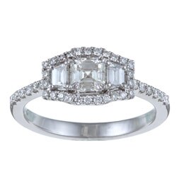 14k White Gold 1 1/6ct TDW Diamond 3-stone Ring (G-H, VS2)