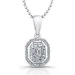 14k White Gold 1/2ct TDW Diamond Mosaic Necklace (H-I, SI1)