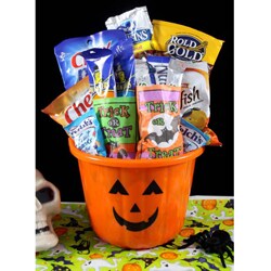 Healthy Halloween Jack-O-Lantern Gift Basket.