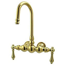 Wall-mount Polished Brass Clawfoot Tub Faucet