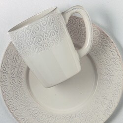 American Atelier 16-piece Bianca Scrolls Dinnerware Set
