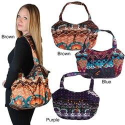 Handmade Cotton Groovy Print Shoulder Bag (China)