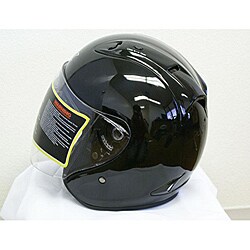 GLX Adult Glossy Black Open Face Motorcycle Half Helmet