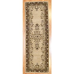 Hand-tufted Indo Beige/ Brown Wool Rug (2'5 x 7')