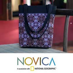 Cotton 'Hypnotic Poppy' Handbag (Thailand)