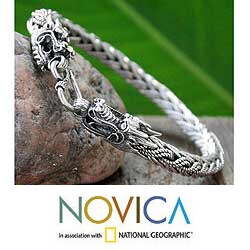 Sterling Silver 'Dragon Power' Braided Bracelet (Thailand)