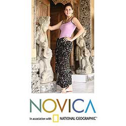 'Black Bouquet' Batik Sarong (Indonesia)