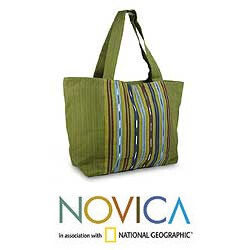 Cotton 'Maya Meadows' Tote Bag (Guatemala)