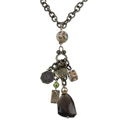 Charming Life Goldtone Smoky Quartz Asian 30-inch Necklace