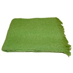 Alpaca Blend Green Throw Blanket (India) 