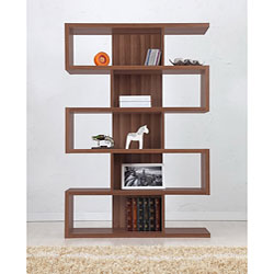 Karrise Walnut Display Shelf/ Bookcase/ Room Divider