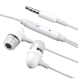 White Universal 3.5mm In-ear Stereo Headset with On Off and Mic