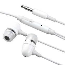 White Universal 3.5 mm Stereo Headset with On Off and Mic