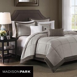 Madison Park Cascade Taupe 6-piece King-size Duvet Cover Set