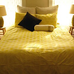 Organic Cotton Elyse Jaune King-size Duvet Cover (India)