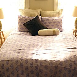 Organic Cotton Elyse Violette King-size Duvet Cover (India)