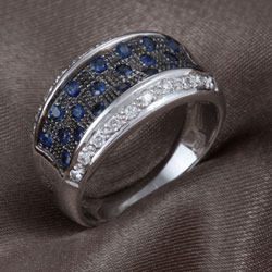 Encore by Le Vian 14k Gold Sapphire and 1/4ct TDW Diamond Ring (I-J, I1-I2)