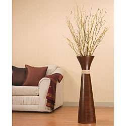 Handcrafted 36-inch Brown Bamboo Plantation Vase with Branches