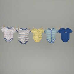 Papush Boy's Bodysuit, Hats, Booties, and Bibs Set