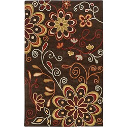 Hand-tufted Whimsy Chocolate Wool Rug (5' x 8')