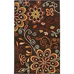 Hand-tufted Whimsy Chocolate Wool Rug (8' x 11')