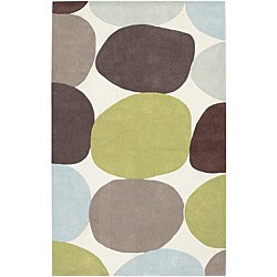 Hand-tufted Ivory Abstract Rug (5' x 8')