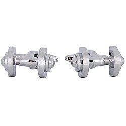 Silvertone Dumbbell Cuff Links