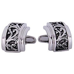 Rhodium SOHO Floral Cufflinks