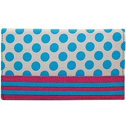 Blue Dot Canvas Checkbook Cover