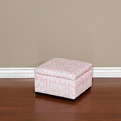 Pink and White Sateen Fabric Kids Toy Chest