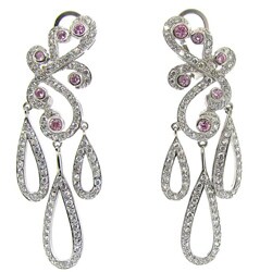 Sterling Silver Cubic Zirconia Teardrop Dangle Earrings