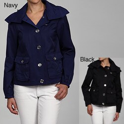 Nine West Women's Button Front Hooded Jacket