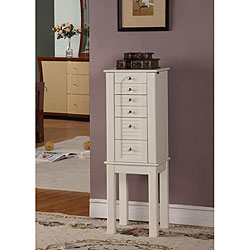 Winter White 5-Drawer Jewelry Armoire