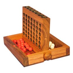 Wood Travel-size Connect Four Game (Thailand)