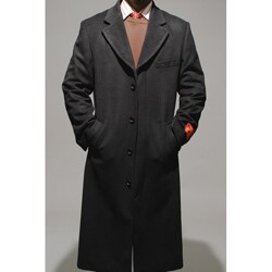 Mantoni Men's Black Wool Overcoat