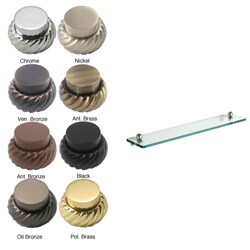 Tempered Glass 22-inch Bathroom Shelf (Pack of 6)